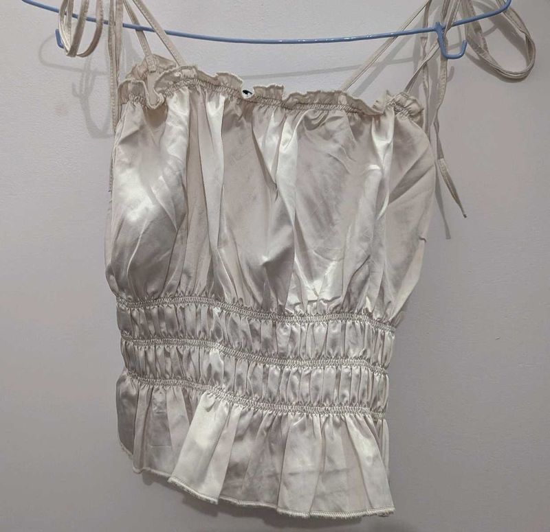 Satin Ruched Cami Top