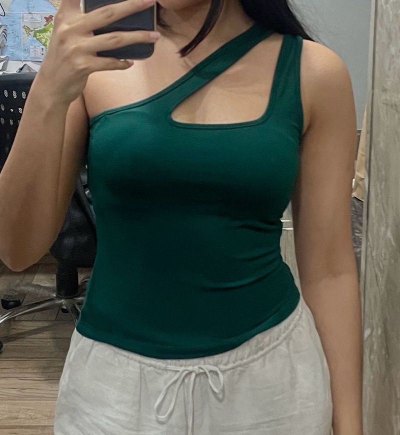 Emerald Green One-Shoulder Top