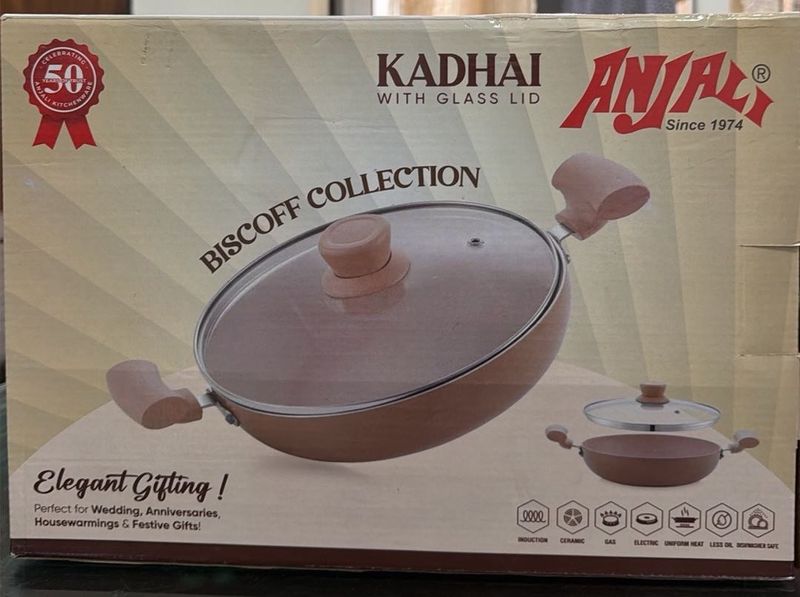 Anjal Kadhai With Glass Lid