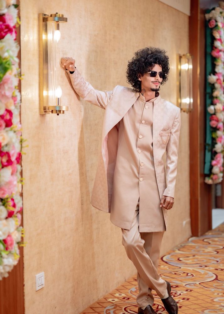 Elegant Beige Sherwani Set