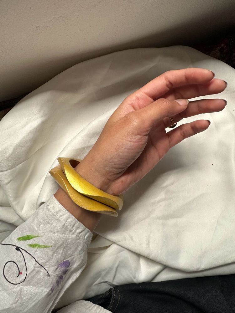Unique Wooden Bangle Bracelet Green 💚🍃