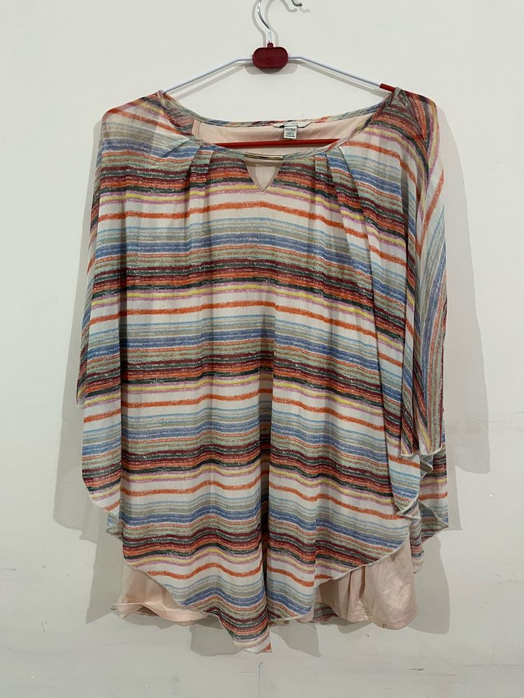 Striped Flowy Tunic Top