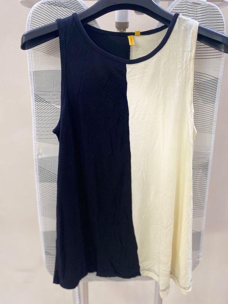 Two-Tone Sleeveless Top