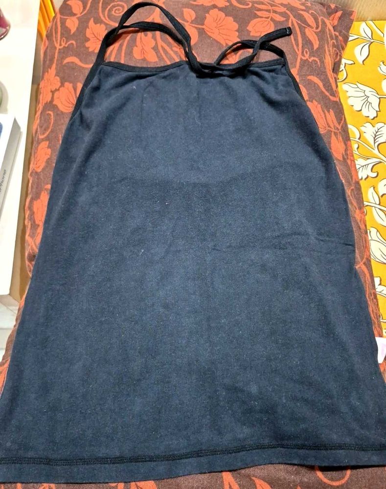 Simple Black Haltar Neck Camisole