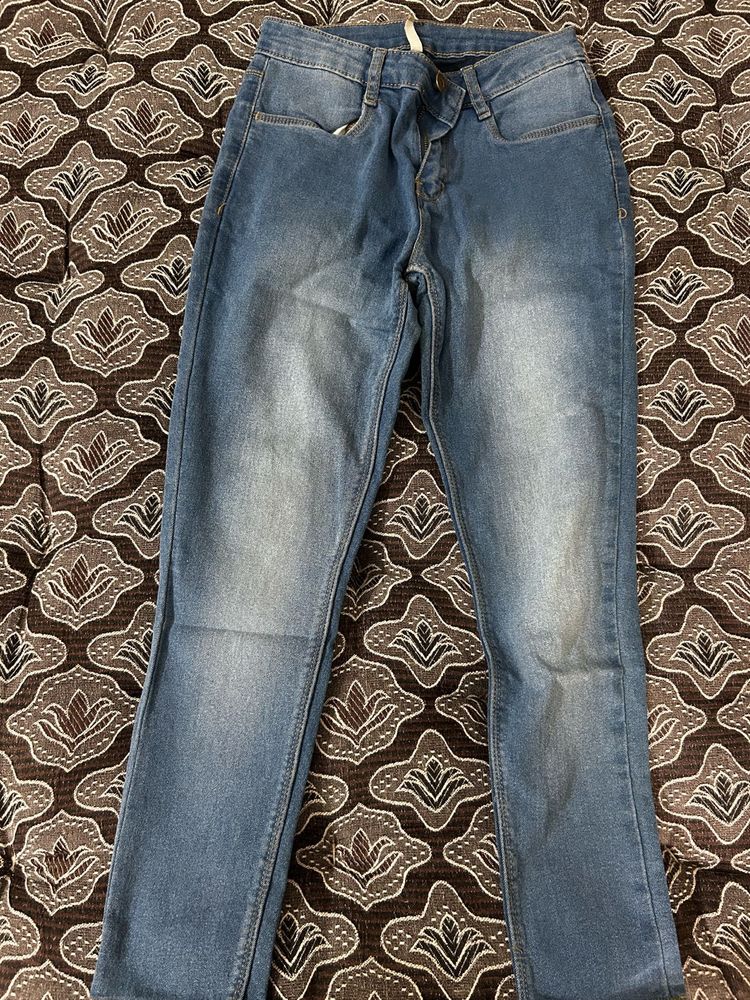 Blue bare denim jeans