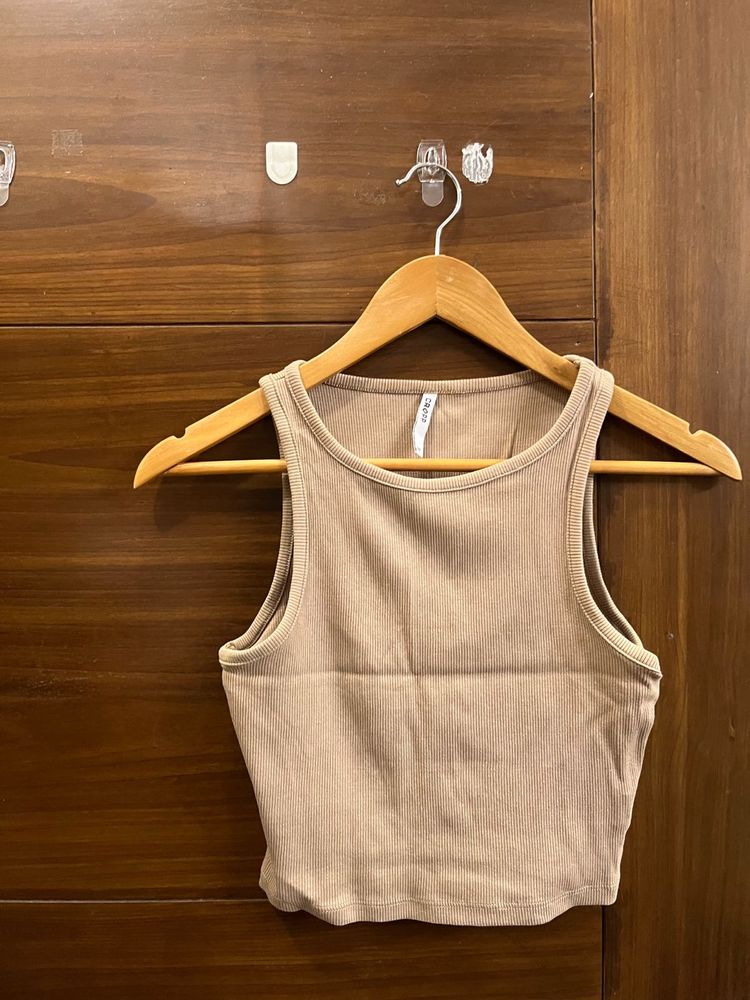 Ribbed Branded Cropp Tank Top