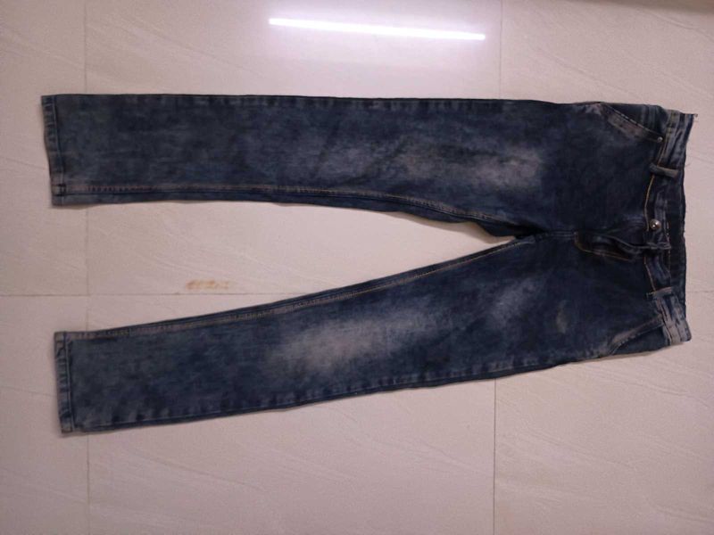 Stylish Blue Acid Wash Jeans