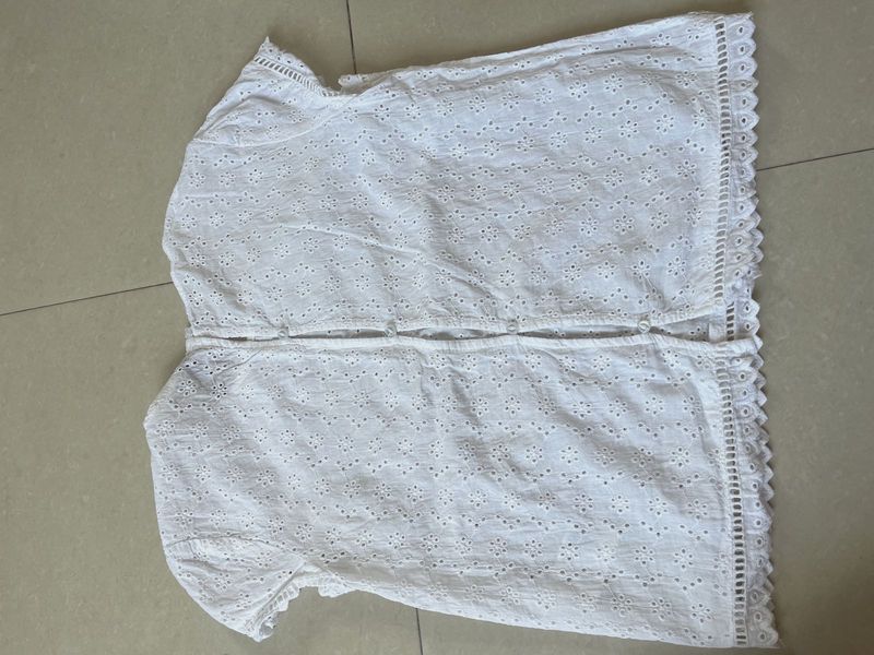 White Basic Button-Up Top