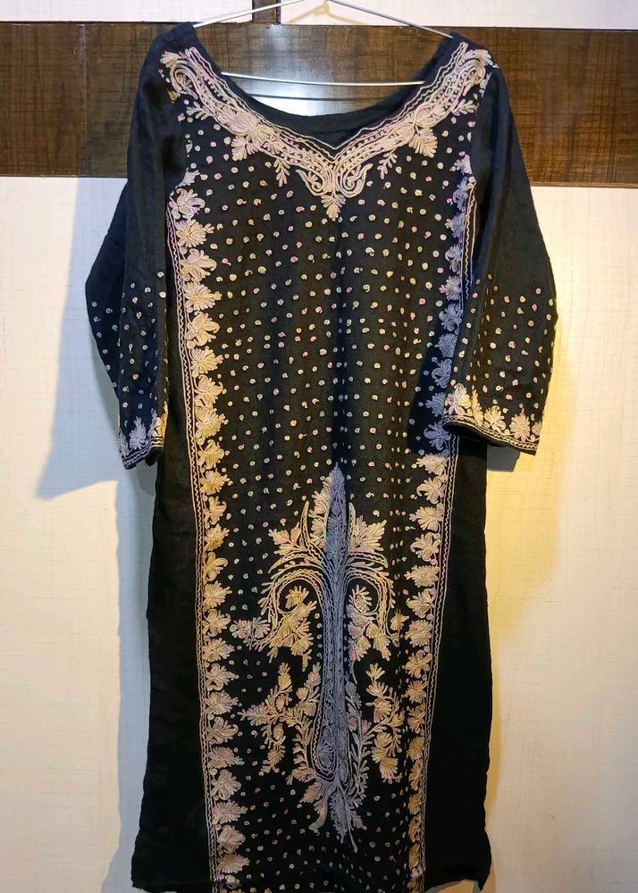 Pure Wool Embroidered Kashmiri Kurta