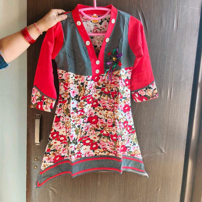 Stylish Floral Print Kurta &amp; Pajama