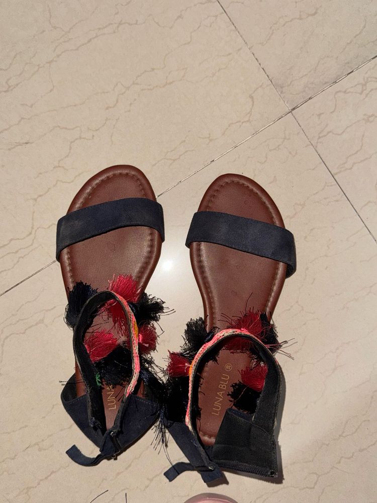 Luna Blu Sandals with Tassels