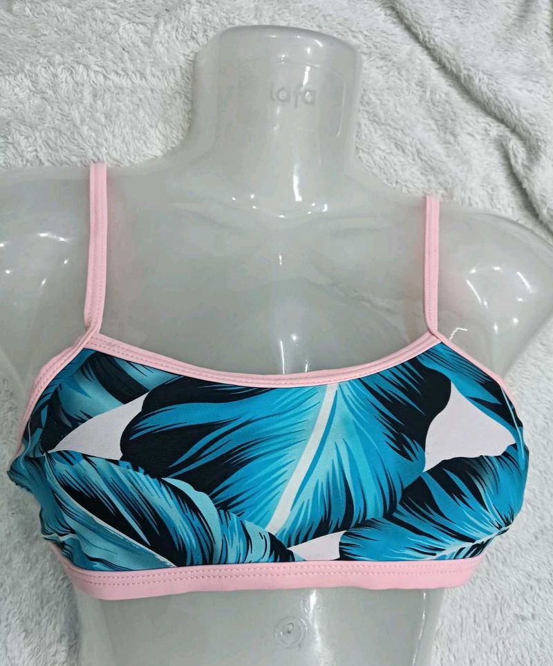 Tropical Prin💙 Bikini Top