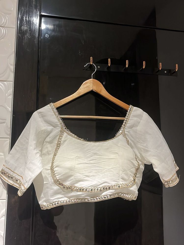 Elegant White Embellished Blouse