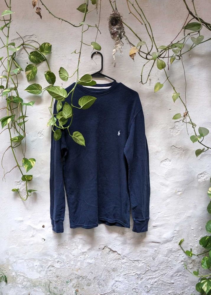 ralph lauren  Navy Blue Long Sleeve Polo Shirt