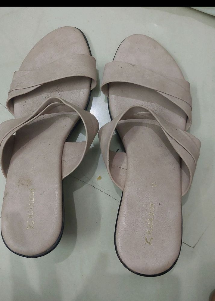 Stylish Women's Beige Slip-On Sandals