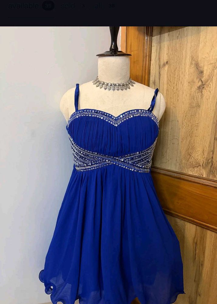 Sparkling Royal Blue Party Dress