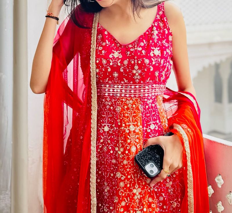Stunning Red Ethnic Kurta Set