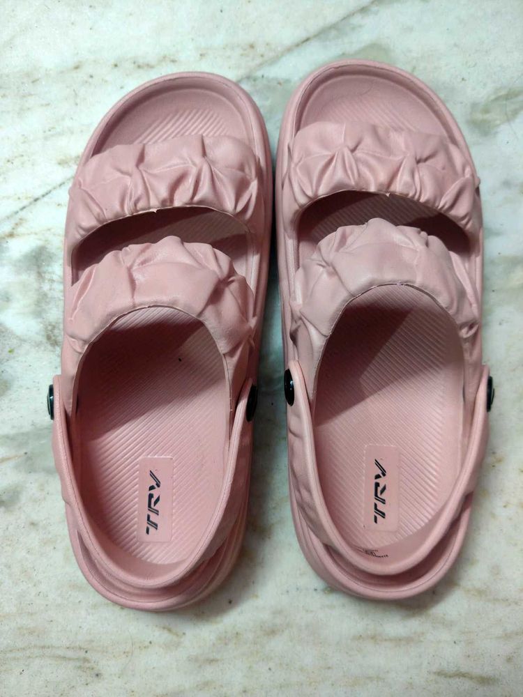 Women Open-Toe Slingback Slides by TRV