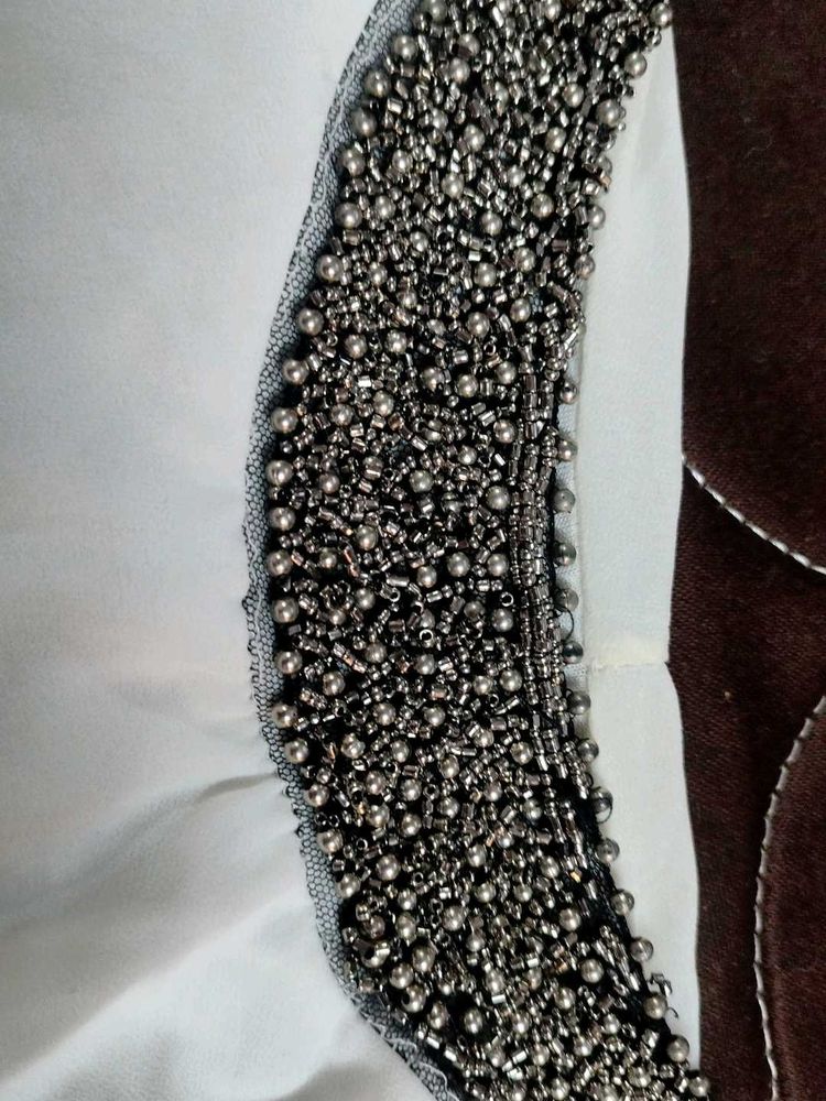 White Beaded Top