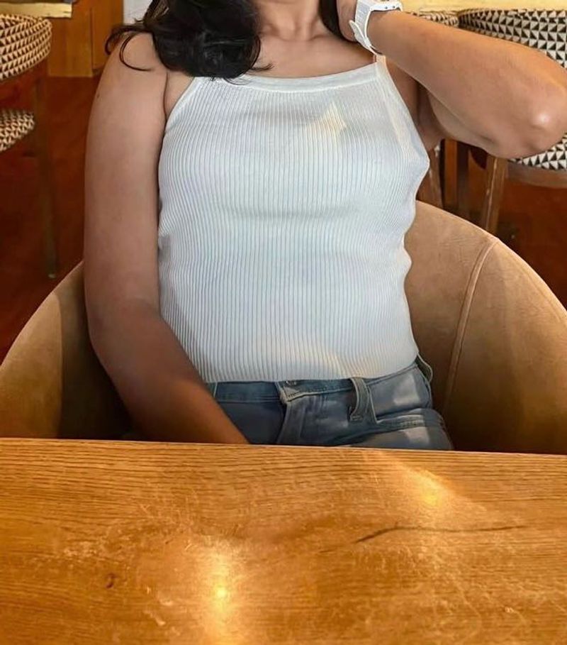Zara Ribbed Spaghetti Strap Tank Top