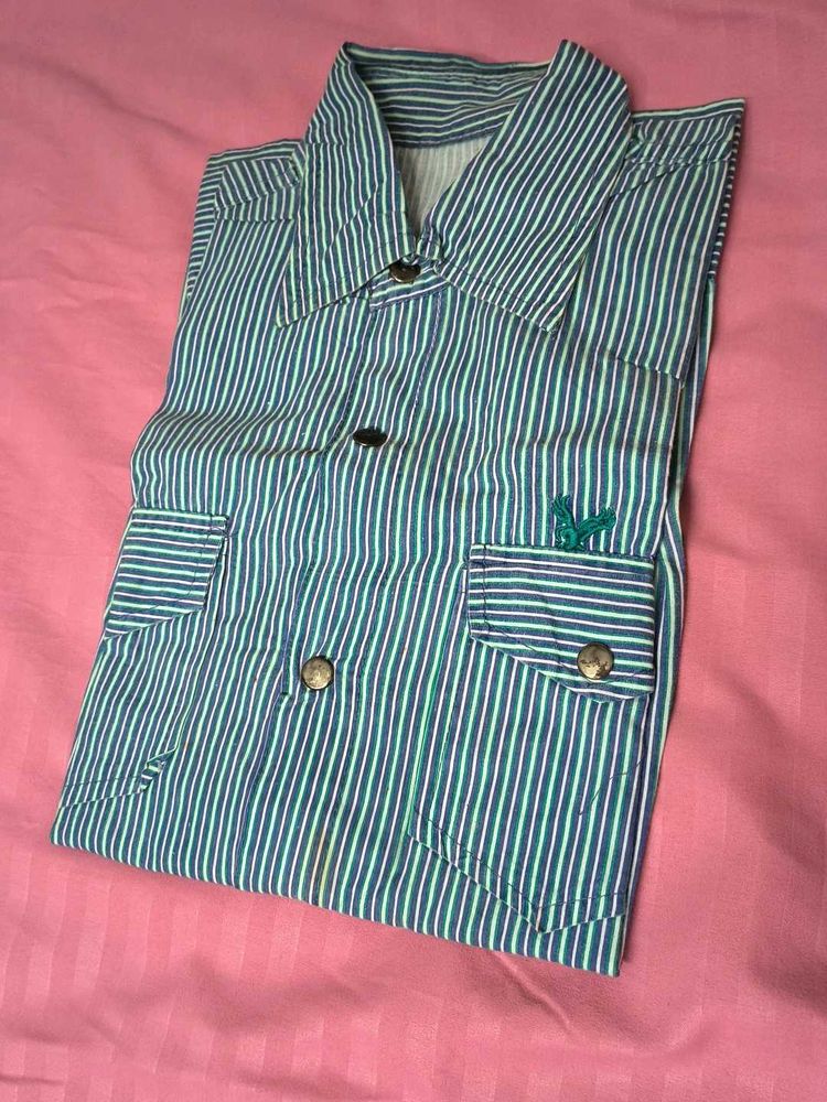 Striped Button-Down Shirt