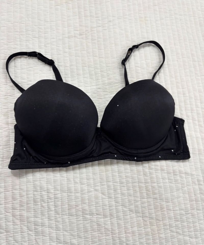 Sparkly Black Push-Up Bra