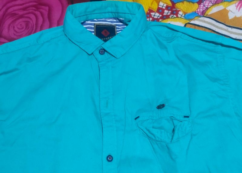 Teal Button-Down Shirt
