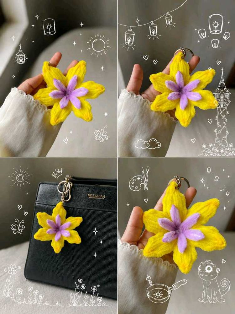 Rapunzel Flower Keychain