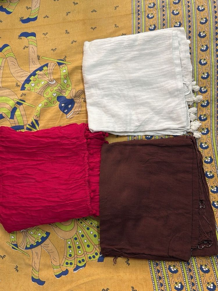 Set of 3 Colourful Dupattas
