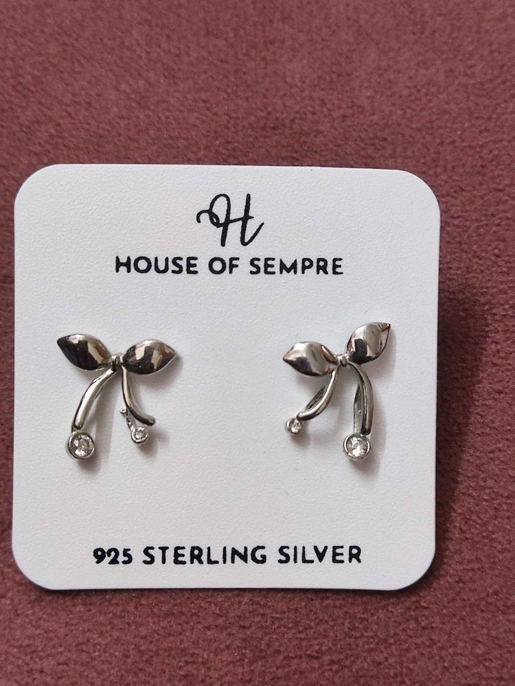 House of Sempre 925 Sterling Silver Bow Earrings