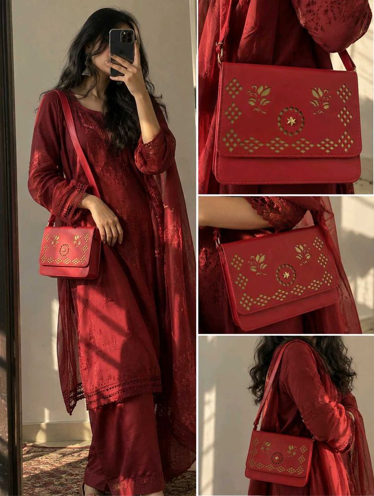 Red Crossbody Sling Bag