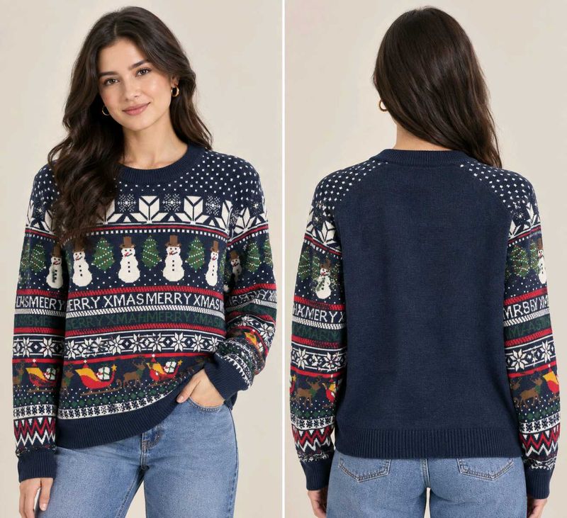 Merry Christmas Snowman Sweater