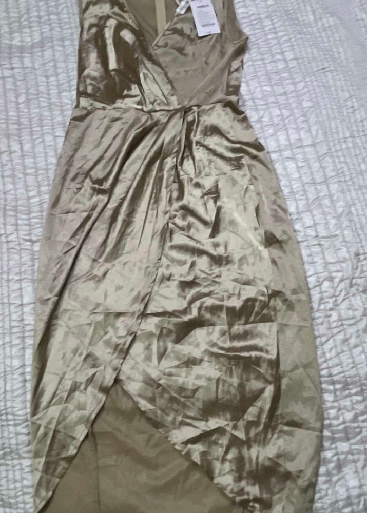 Elegant Satin Wrap Dress