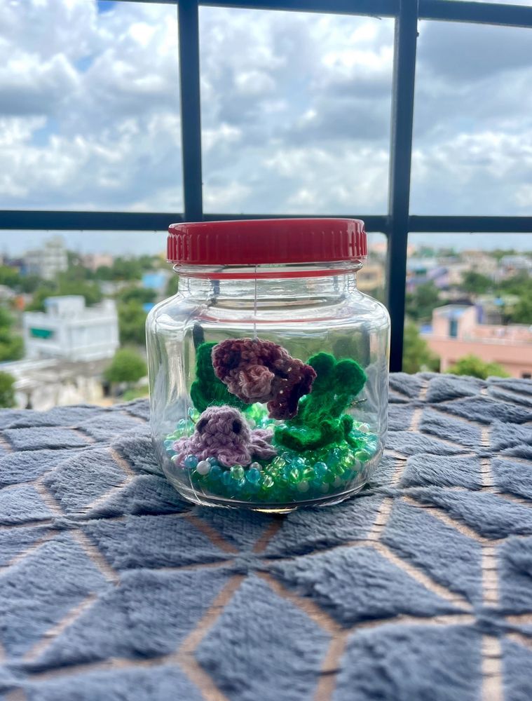 Handmade mini ecosystem globe jar