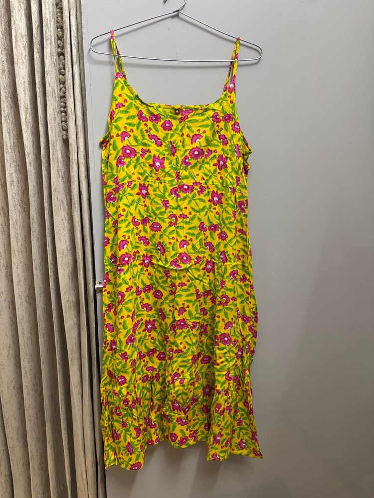 Floral Print Yellow Sundress