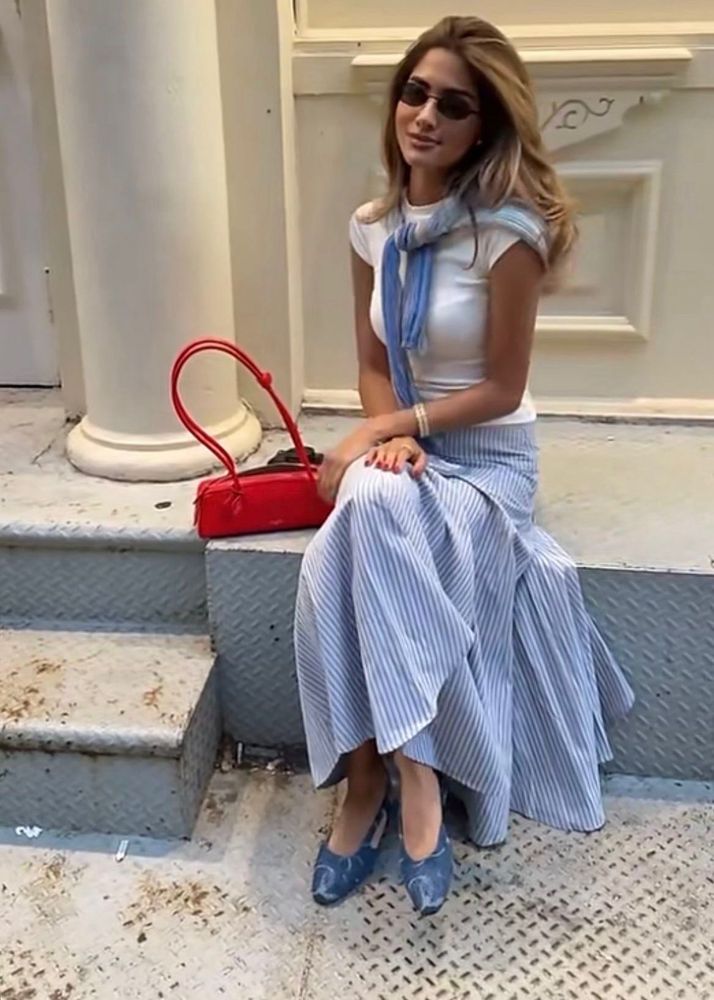 Chic Striped Maxi Skirt