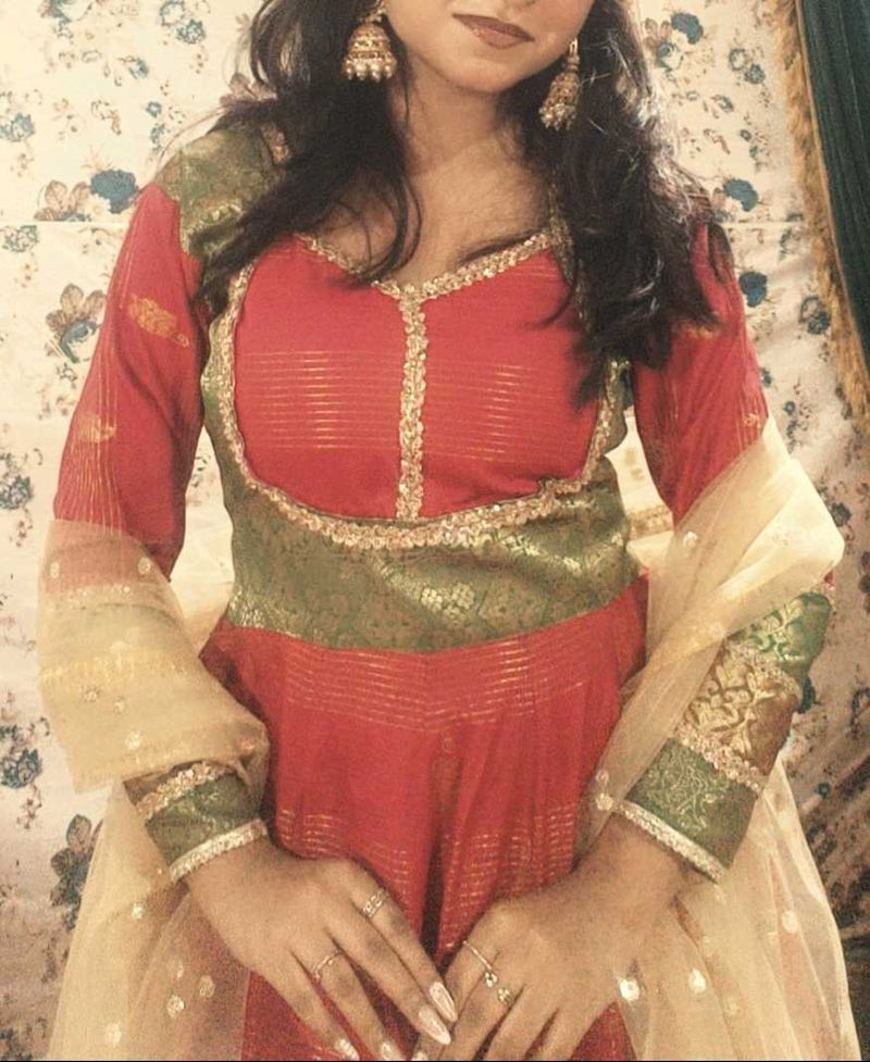 embellished anarkali suit without dupatta