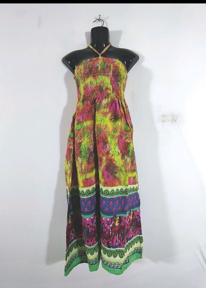 Colorful Halter Maxi Dress