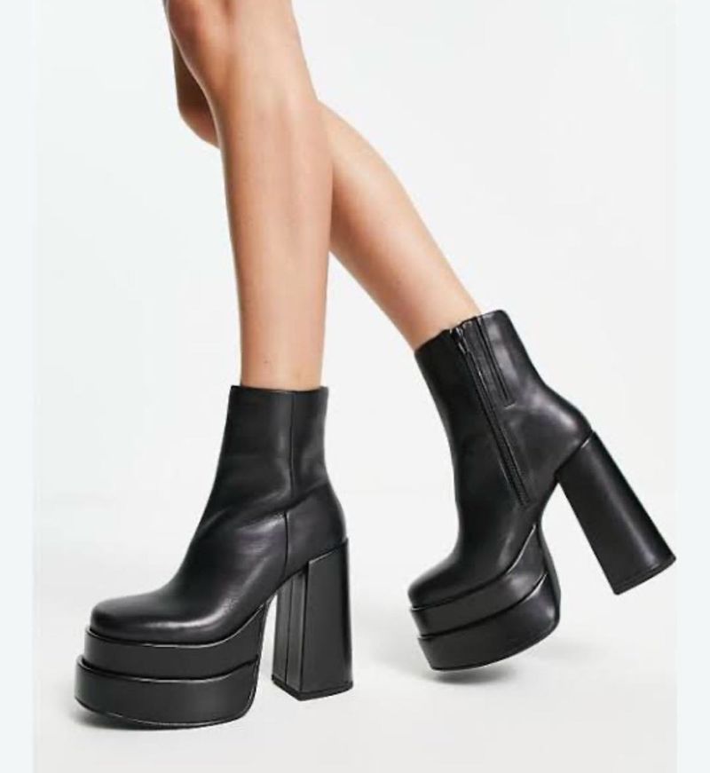 Chunky Platform Heeled Boots