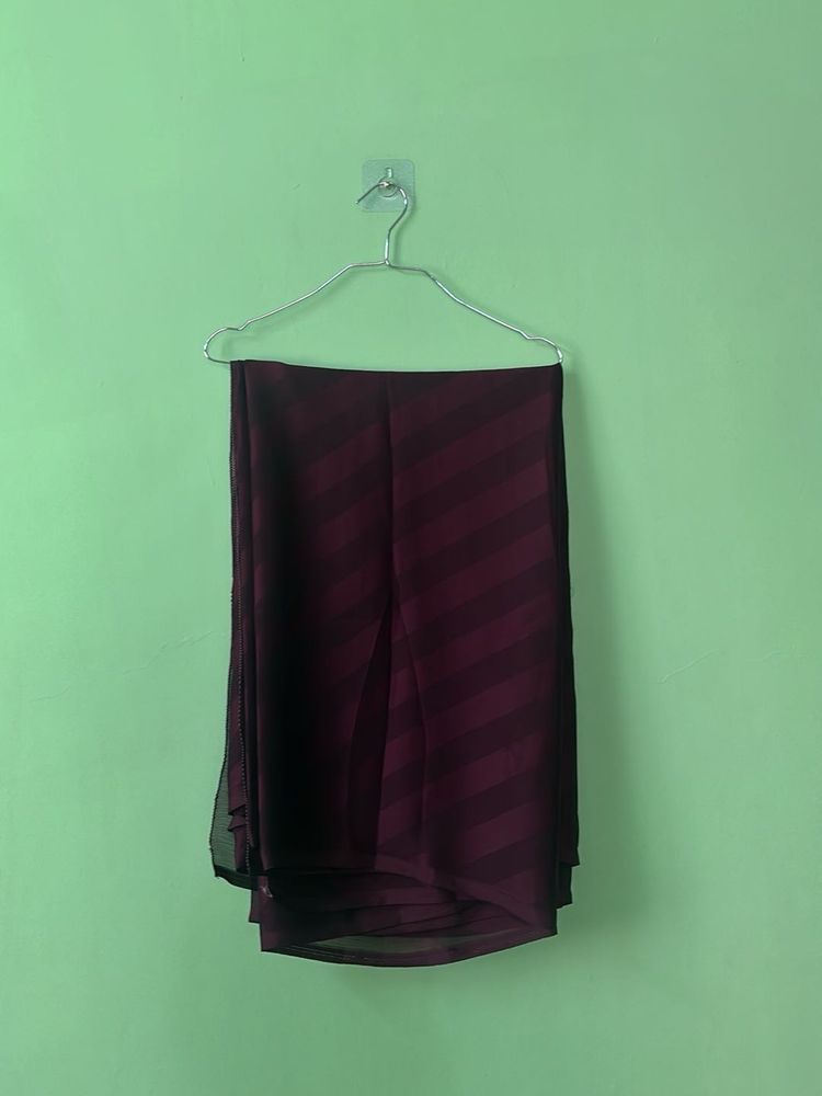 Burgundy Striped Saree