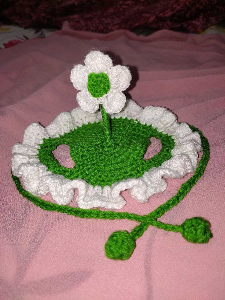 Handmade Crochet Flower hat for cats