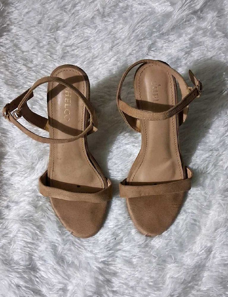 Tan Suede Strappy Heeled Sandals