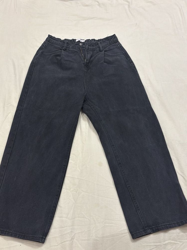 High Waisted Wide Leg Denim Jeans
