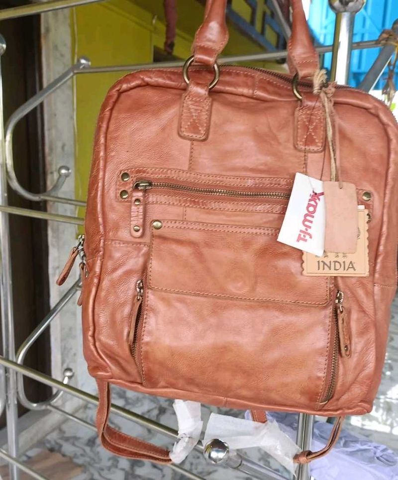 Brown Leather Backpack