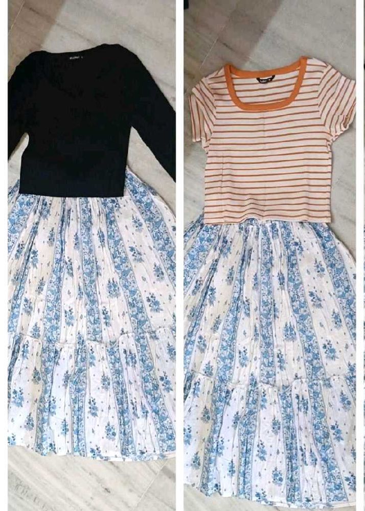 Skirt and tops