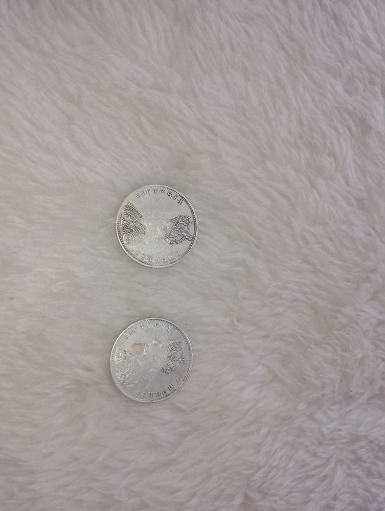 Victoria Queen Old Coin Full Silver ( Pack Of 2)