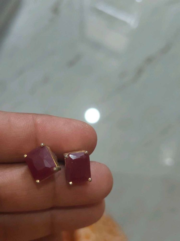 Elegant Ruby Stud Earrings