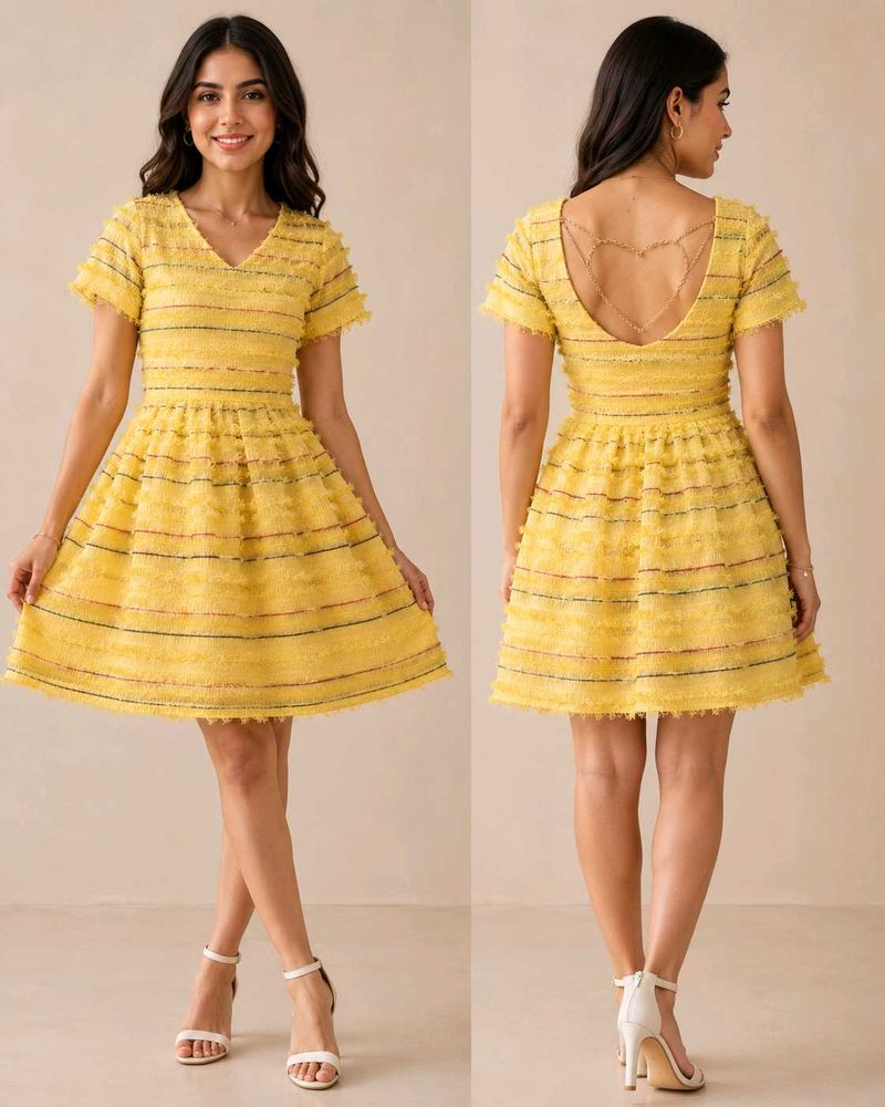 Yellow Textured dress