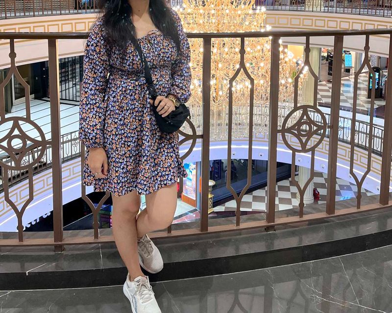 Fit &amp; Flare Smoked Floral Print Mini Dress
