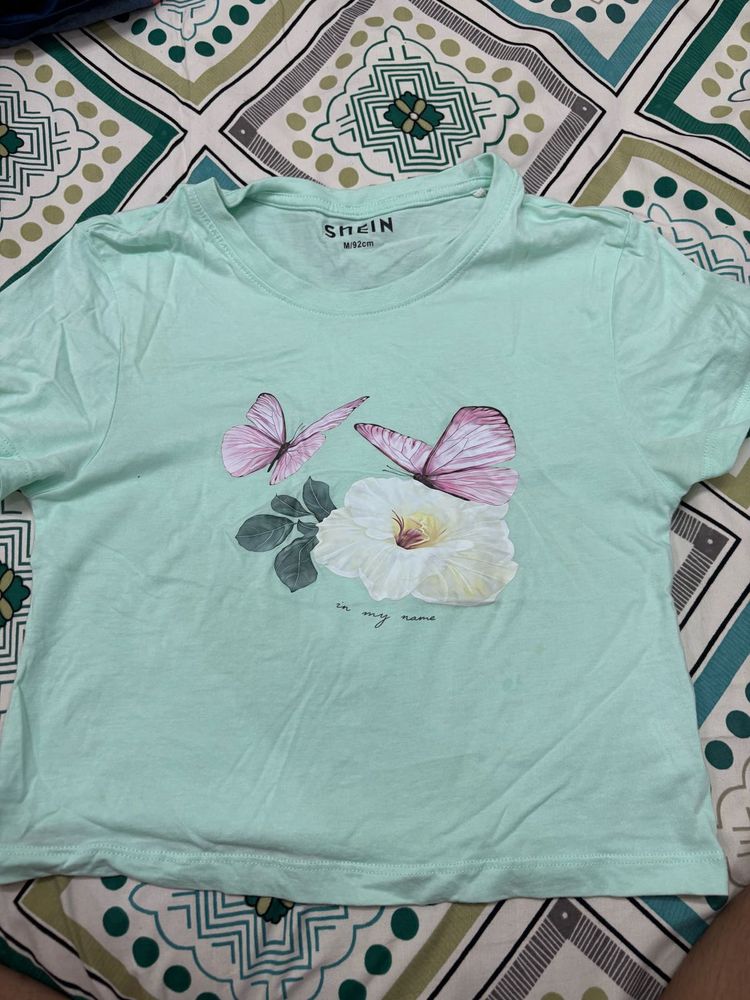 Cute Butterfly &amp; Flower Graphic Tee